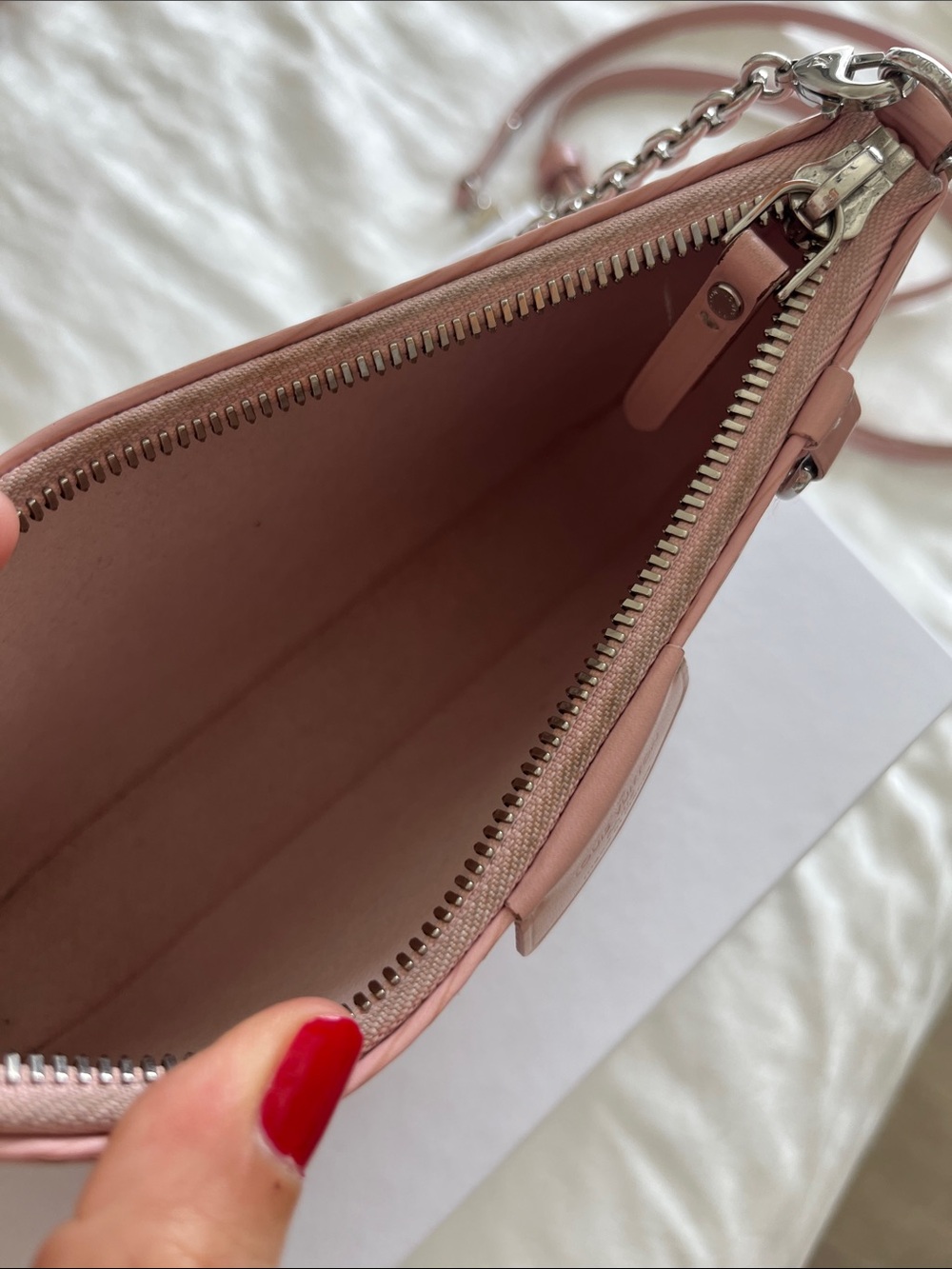 Louis Vuitton Pink Epi Leather Mini Shoulder Bag with Silver Chain Strap - Picture 7 of 7
